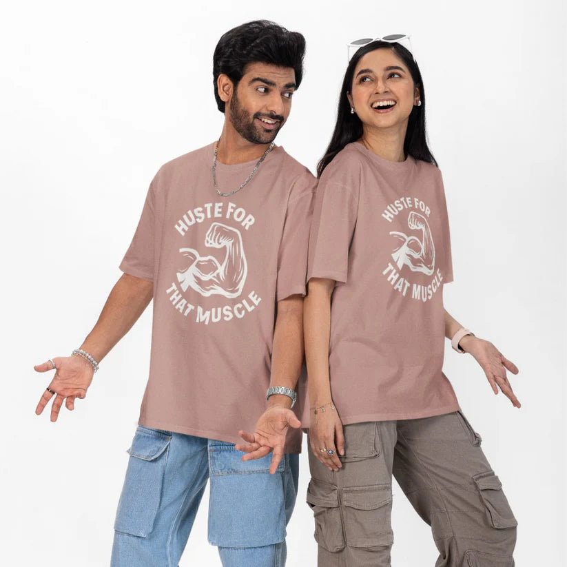 Hustle for That Muscle Unisex Oversized T-Shirt
