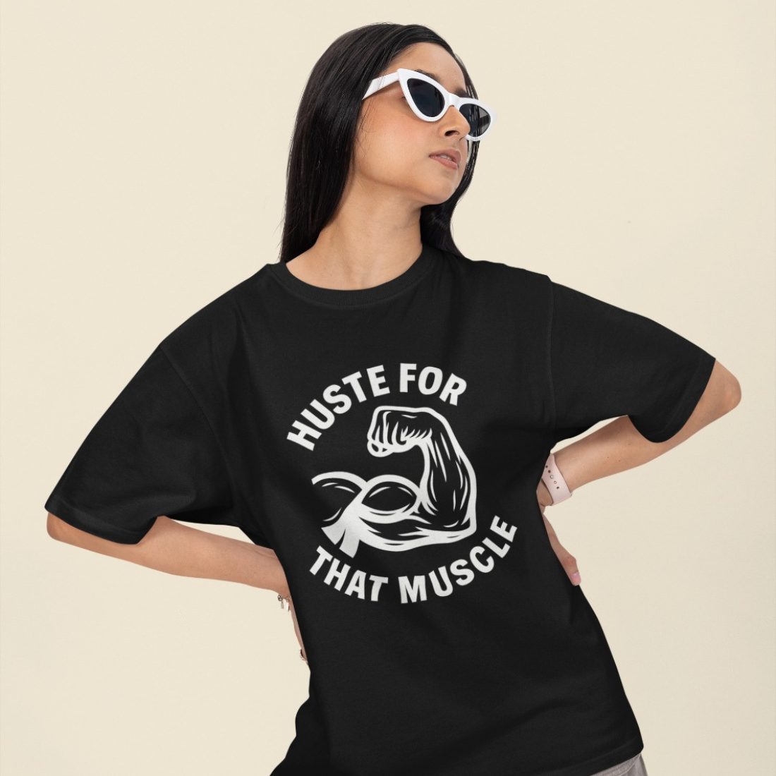 Hustle for That Muscle Unisex Oversized T-Shirt