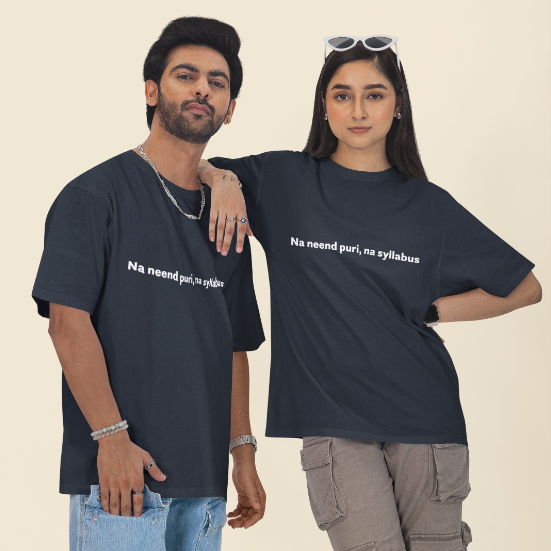 Na Nind Poori, Na Syllabus Unisex Oversized T-Shirt