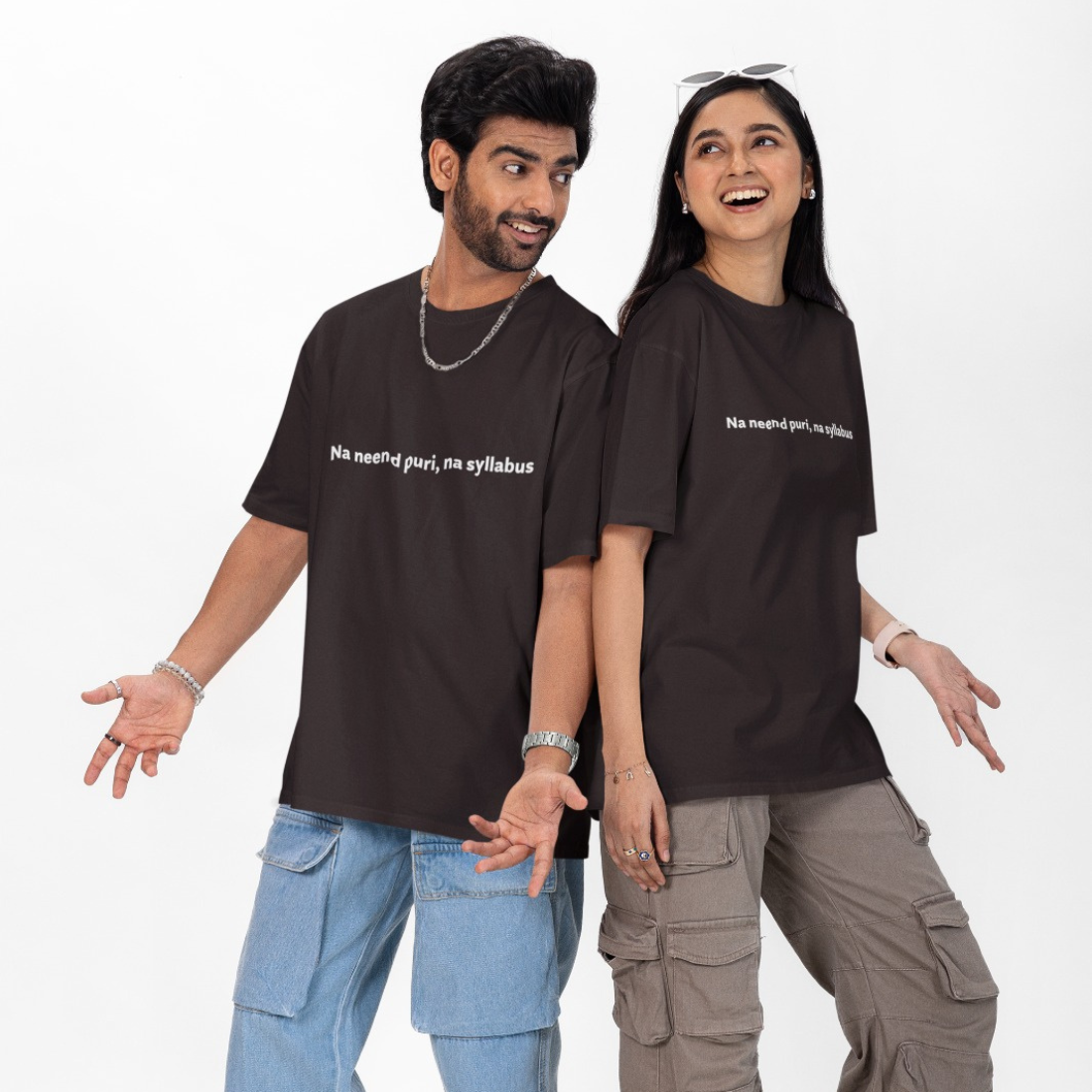 Na Nind Poori, Na Syllabus Unisex Oversized T-Shirt