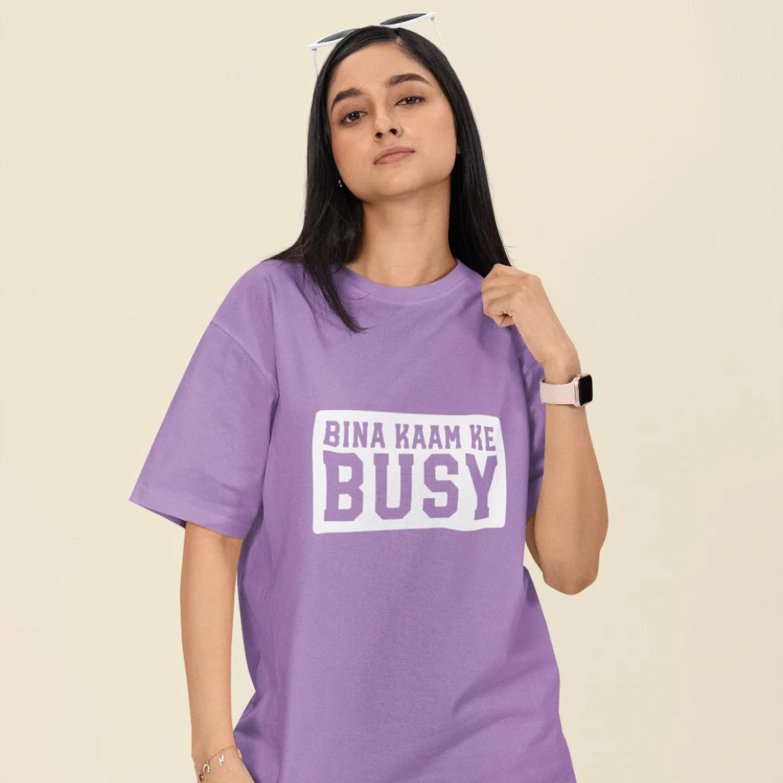 Bina Kaam Ke Busy Unisex Oversized T-Shirt