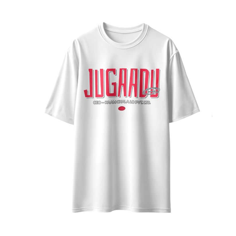Jugaadu – CEO Kaam Chala Lo Pvt. Ltd." Unisex Oversized T-Shirt