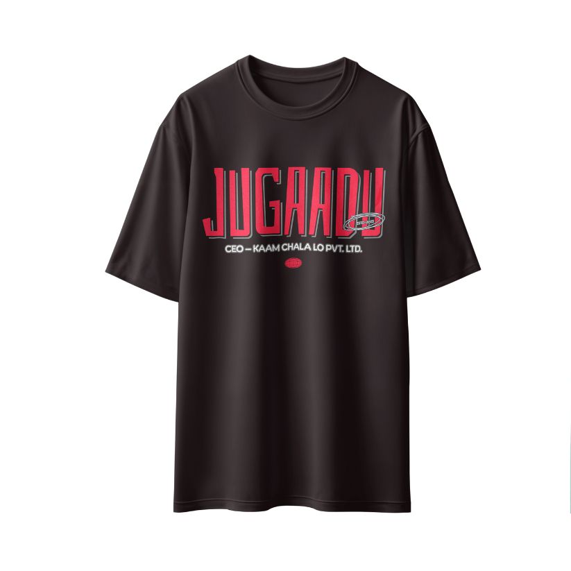 Jugaadu – CEO Kaam Chala Lo Pvt. Ltd." Unisex Oversized T-Shirt