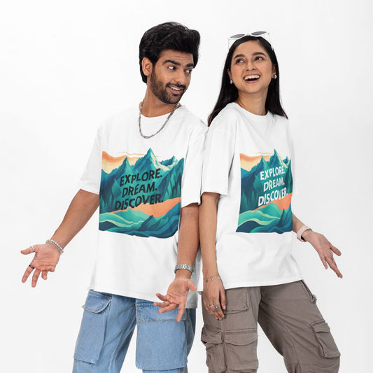Explore. Dream. Discover Unisex Oversized  T-Shirt