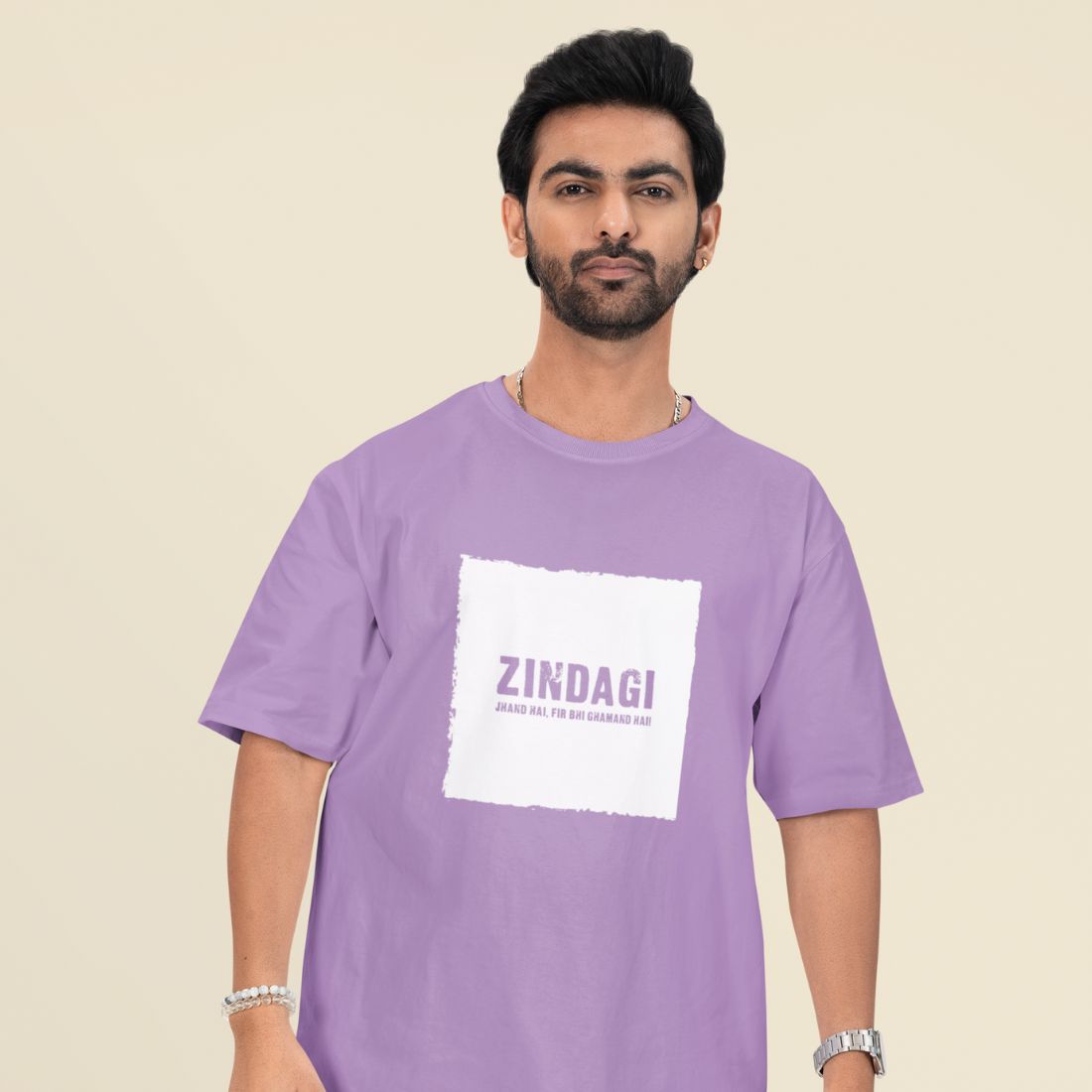 Zindagi Jhand Hai, Fir Bhi Ghamand Hai Unisex Oversized T-Shirt