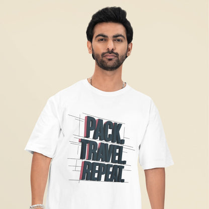 Pack, Travel, Repeat Unisex Oversized T-Shirt