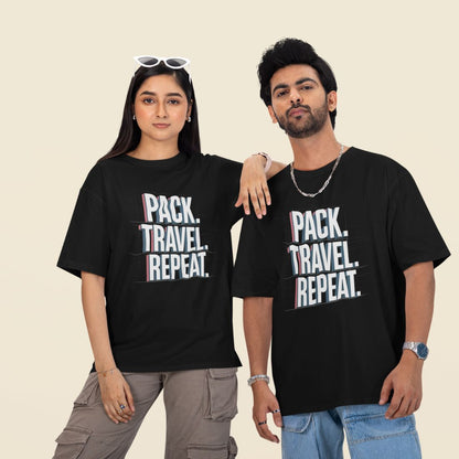 Pack, Travel, Repeat Unisex Oversized T-Shirt