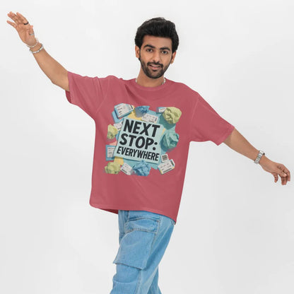 Next Stop: Everywhere Unisex Oversized T-Shirt