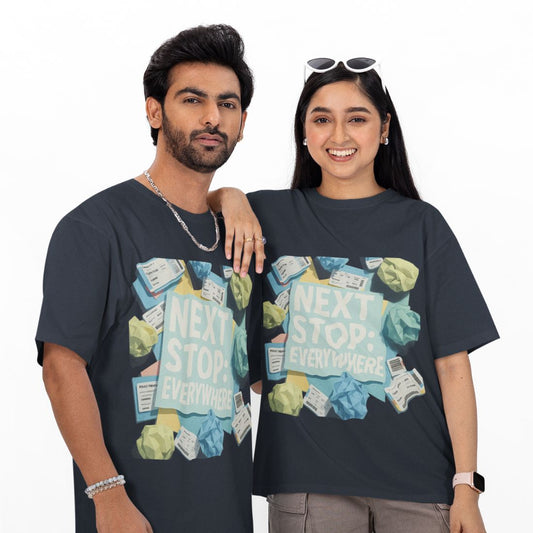 Next Stop: Everywhere Unisex Oversized T-Shirt