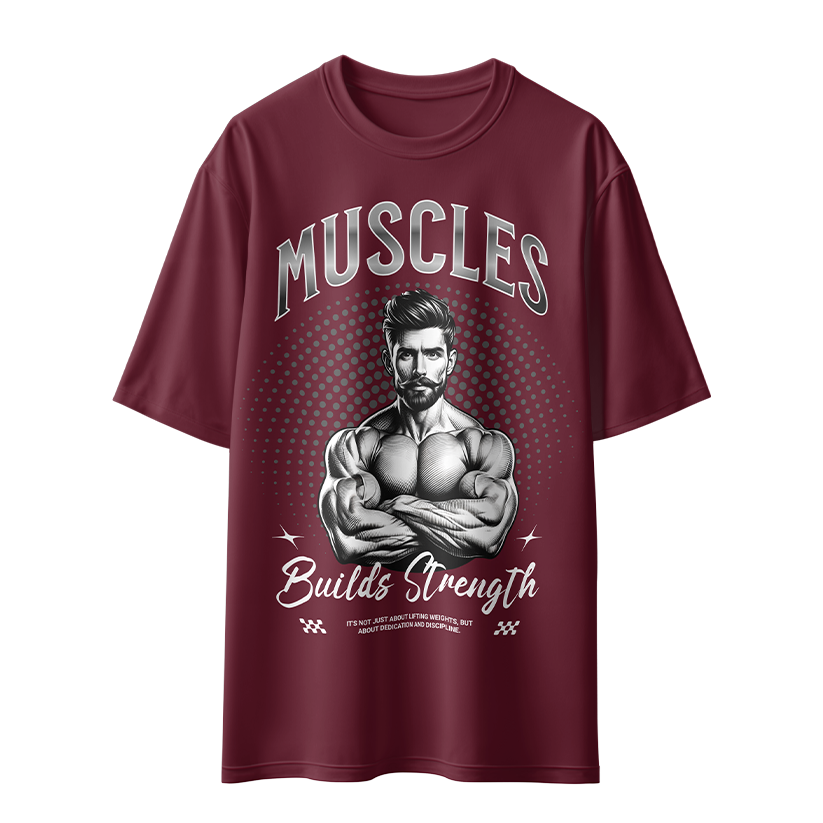 Muscles Build Strength Unisex Oversized T-Shirt