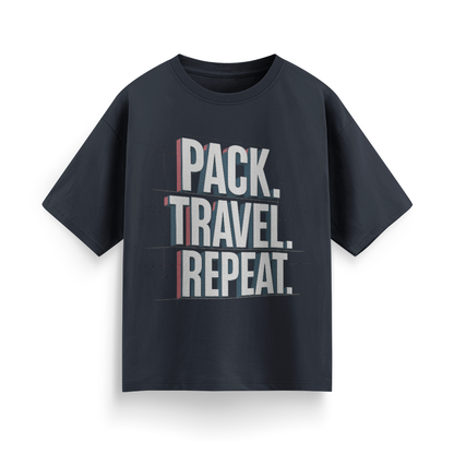 Pack, Travel, Repeat Unisex Oversized T-Shirt