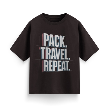 Pack, Travel, Repeat Unisex Oversized T-Shirt