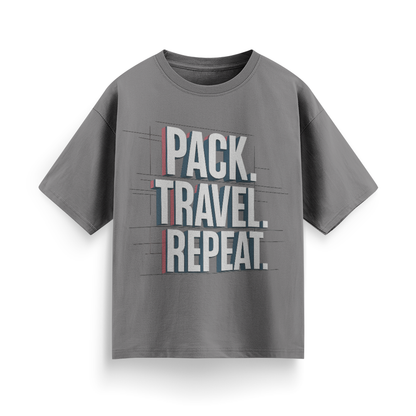 Pack, Travel, Repeat Unisex Oversized T-Shirt