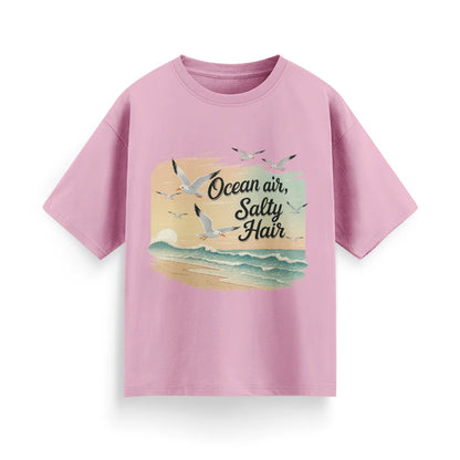 Ocean Air, Salty Hair Unisex Oversized  T-Shirt