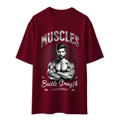 Muscles Builds Strength Unisex Oversized T-Shirt