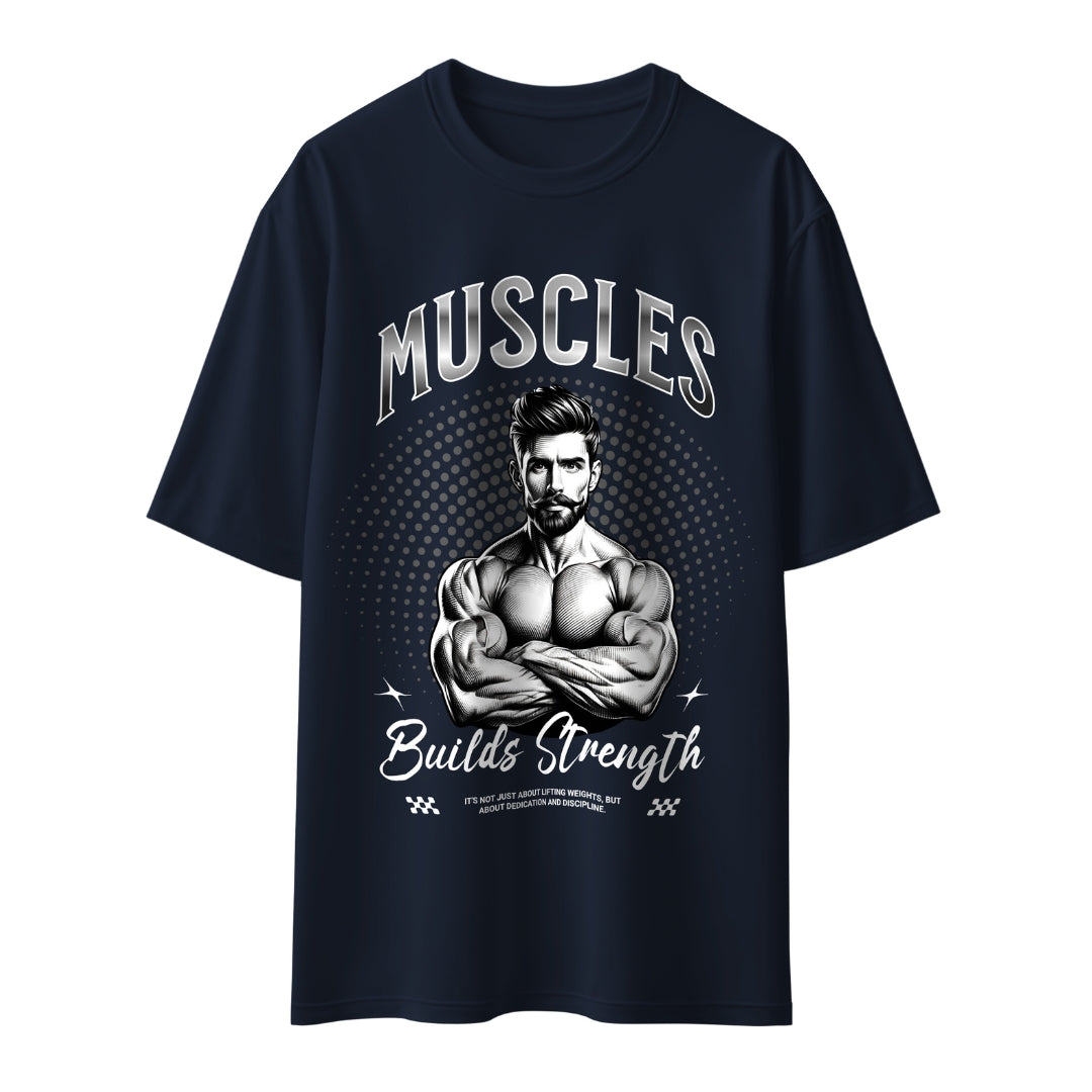 Muscles Builds Strength Unisex Oversized T-Shirt