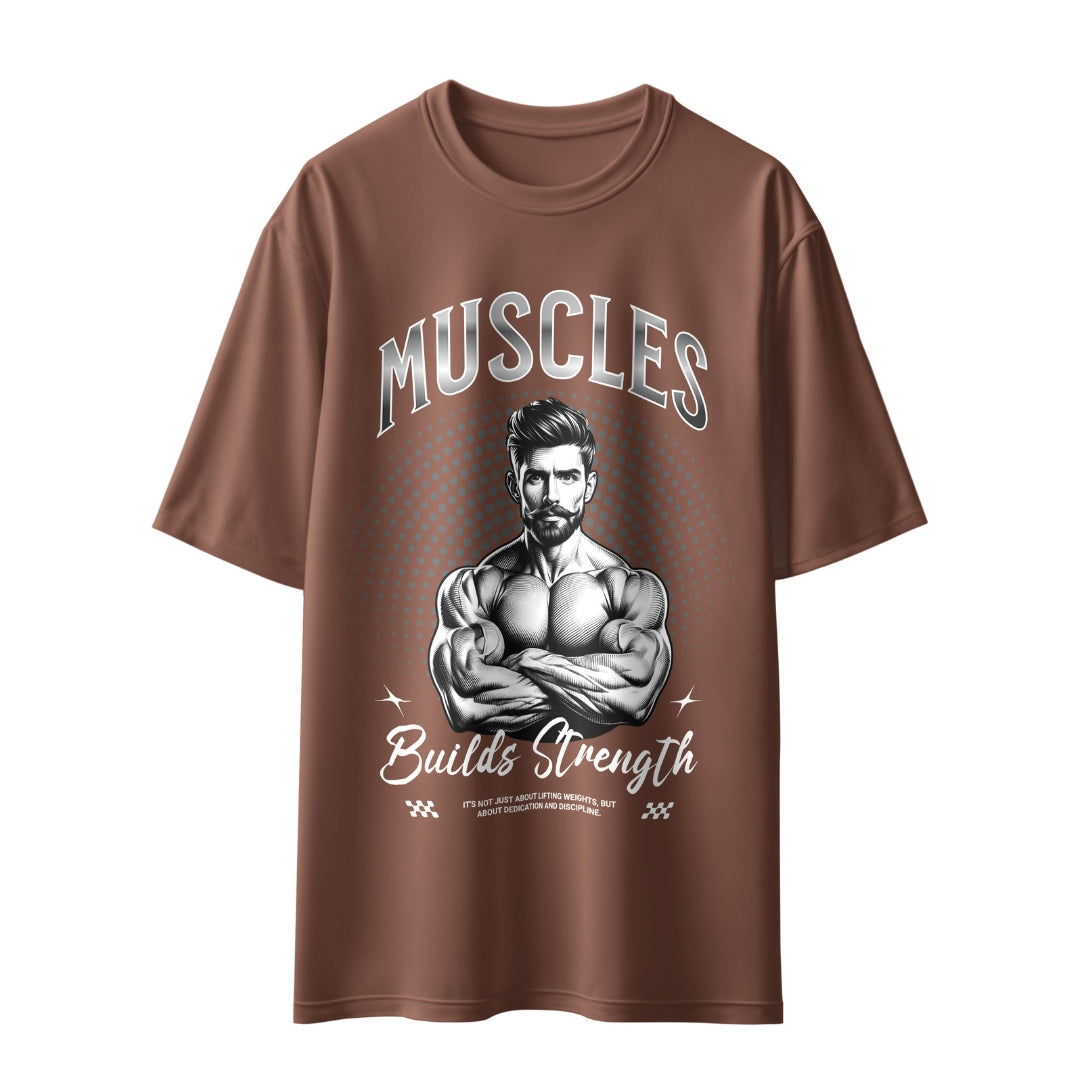 Muscles Builds Strength Unisex Oversized T-Shirt
