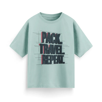 Pack, Travel, Repeat Unisex Oversized T-Shirt
