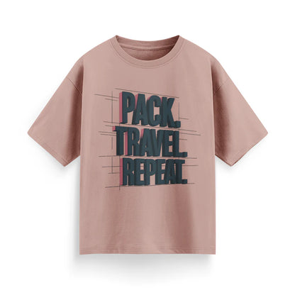 Pack, Travel, Repeat Unisex Oversized T-Shirt