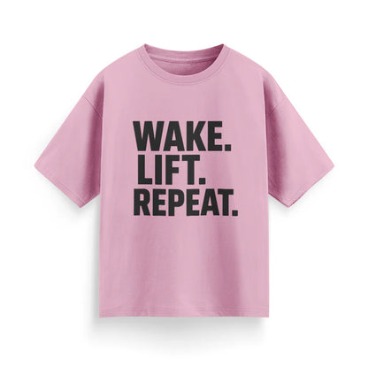 Wake, Lift, Repeat Unisex Oversized T-Shirt