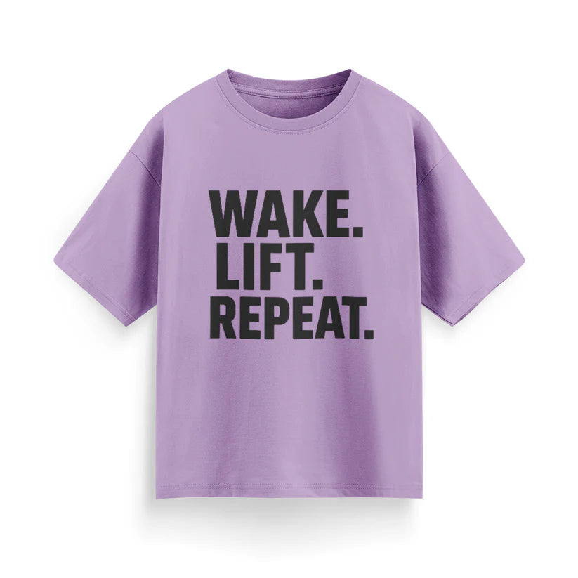 Wake, Lift, Repeat Unisex Oversized T-Shirt