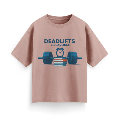 Deadlifts and Deadlines Unisex Oversized T-Shirt