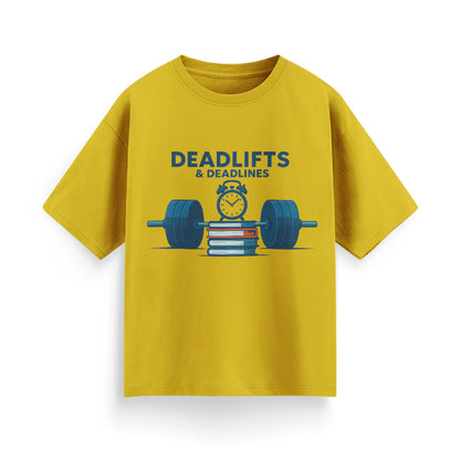 Deadlifts and Deadlines Unisex Oversized T-Shirt