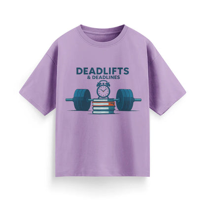 Deadlifts and Deadlines Unisex Oversized T-Shirt