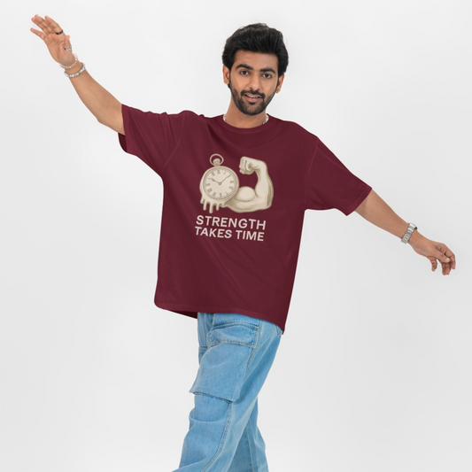 Strength Takes Time Unisex Oversized T-Shirt