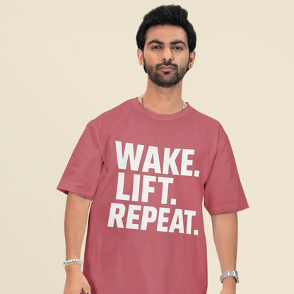 Wake, Lift, Repeat Unisex Oversized T-Shirt