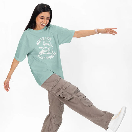 Hustle for That Muscle Unisex Oversized T-Shirt