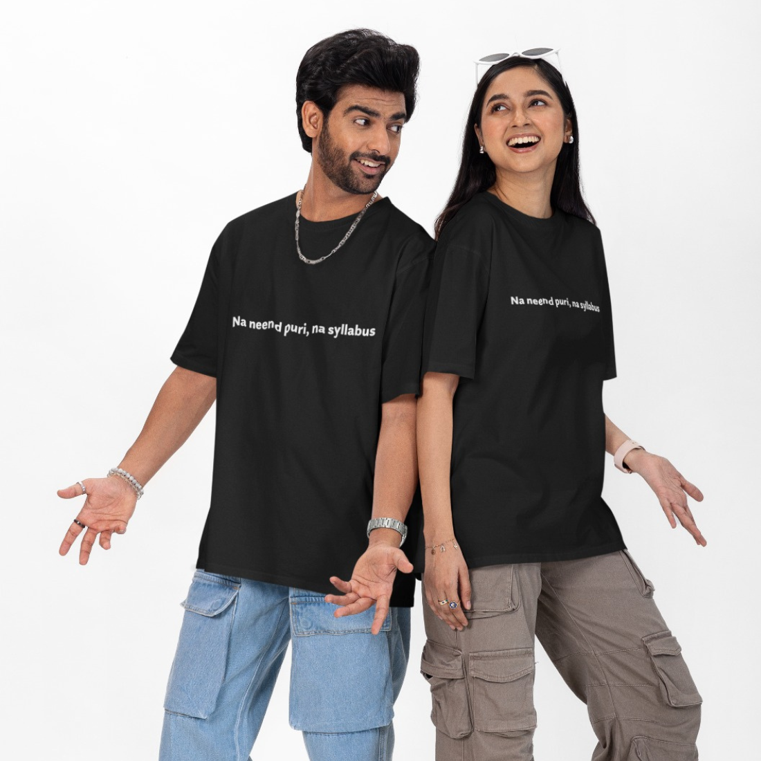 Na Nind Poori, Na Syllabus Unisex Oversized T-Shirt