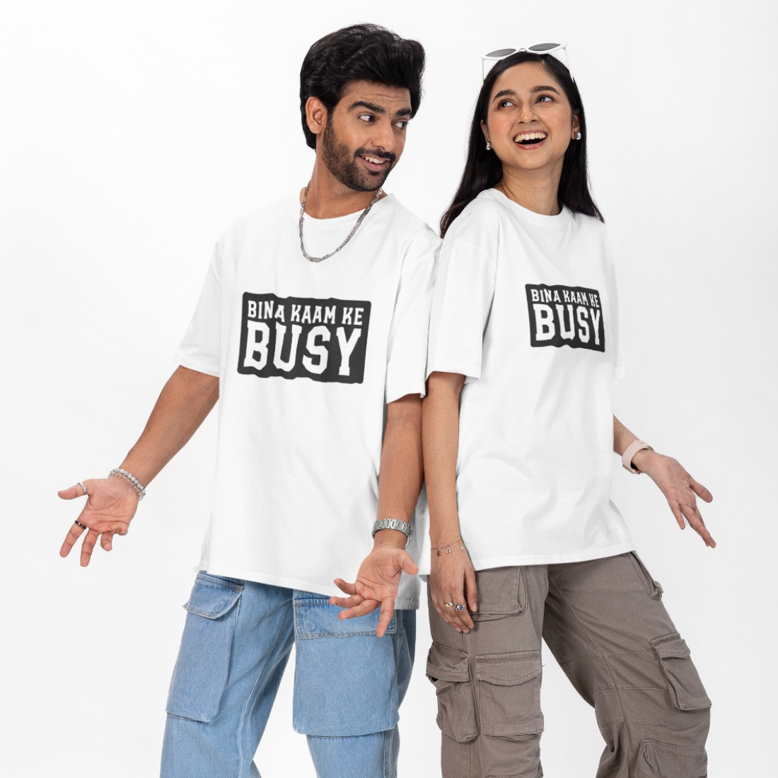 Bina Kaam Ke Busy Unisex Oversized T-Shirt